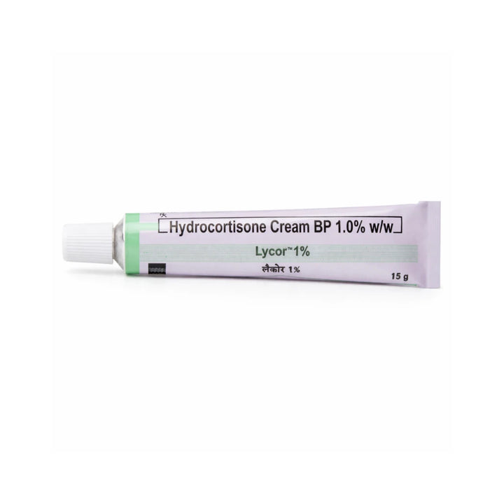 Hydrocortisone Cream 1% W/W 15g Lycor for Eczema Itching