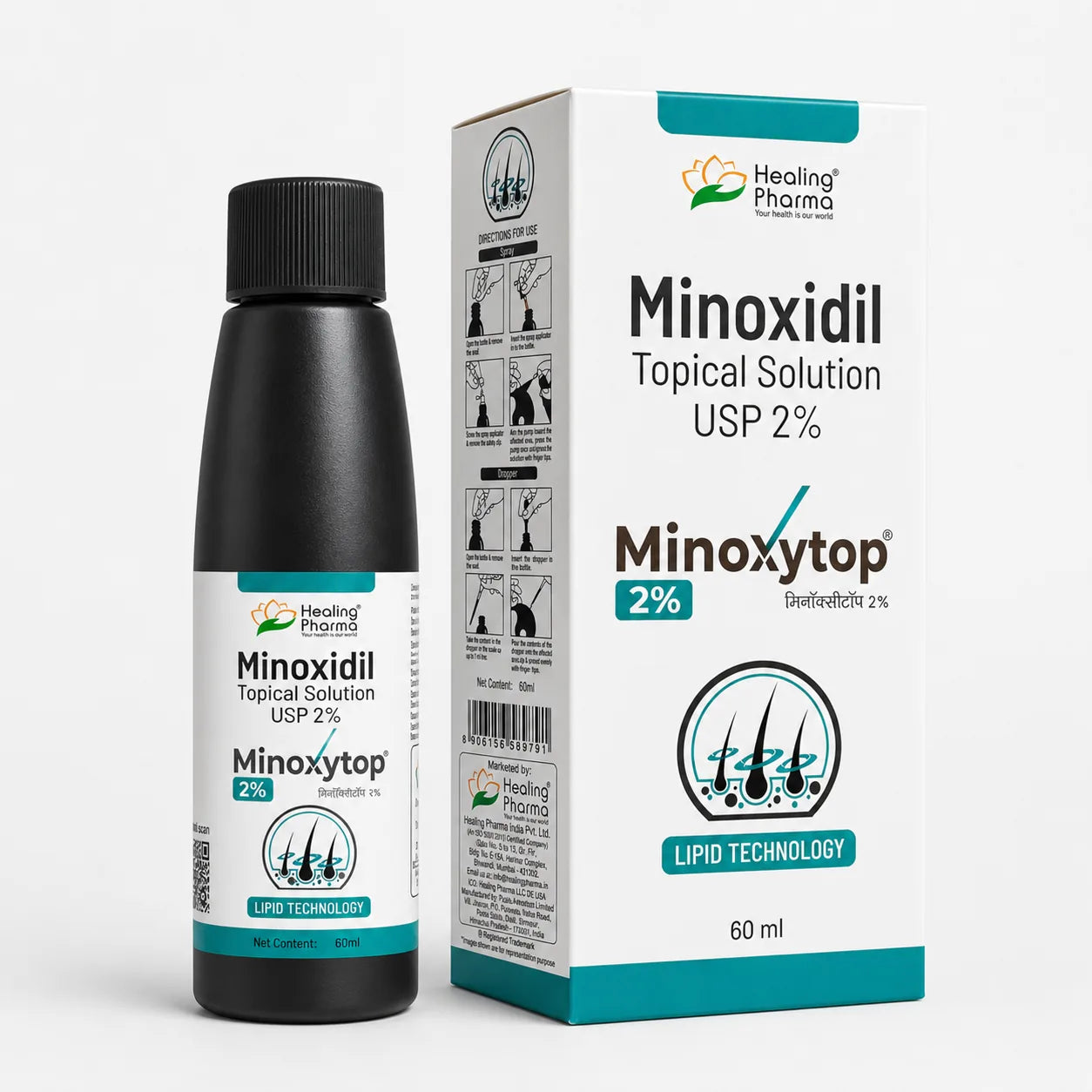 Minoxidil Topical Solution USP 2%, 60ml | Minoxytop for Hair Loss