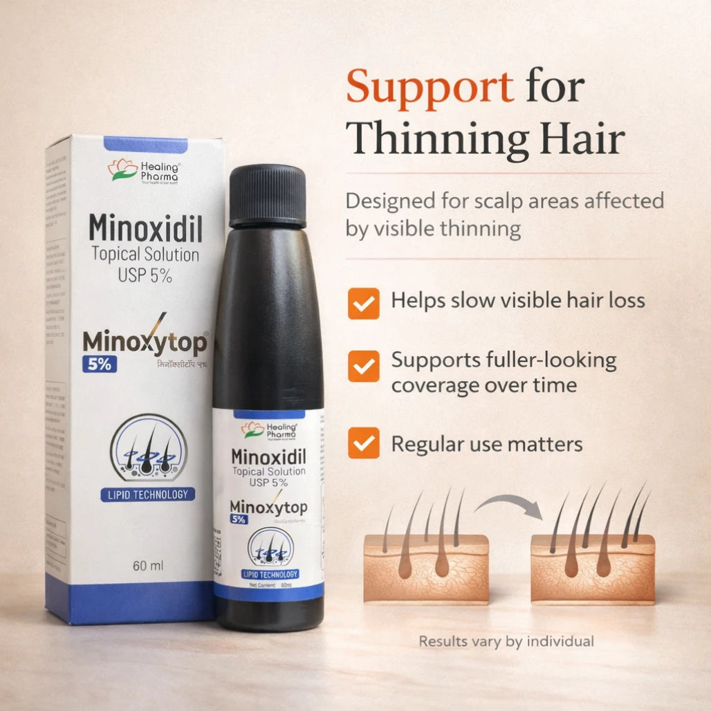 Minoxidil Topical Solution USP 5%, 60ml | Minoxytop for Hair Regrowth