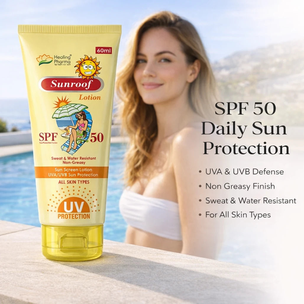 Sunroof SunScreen Lotion SPF 50 UVA/UVB for Sun Protection