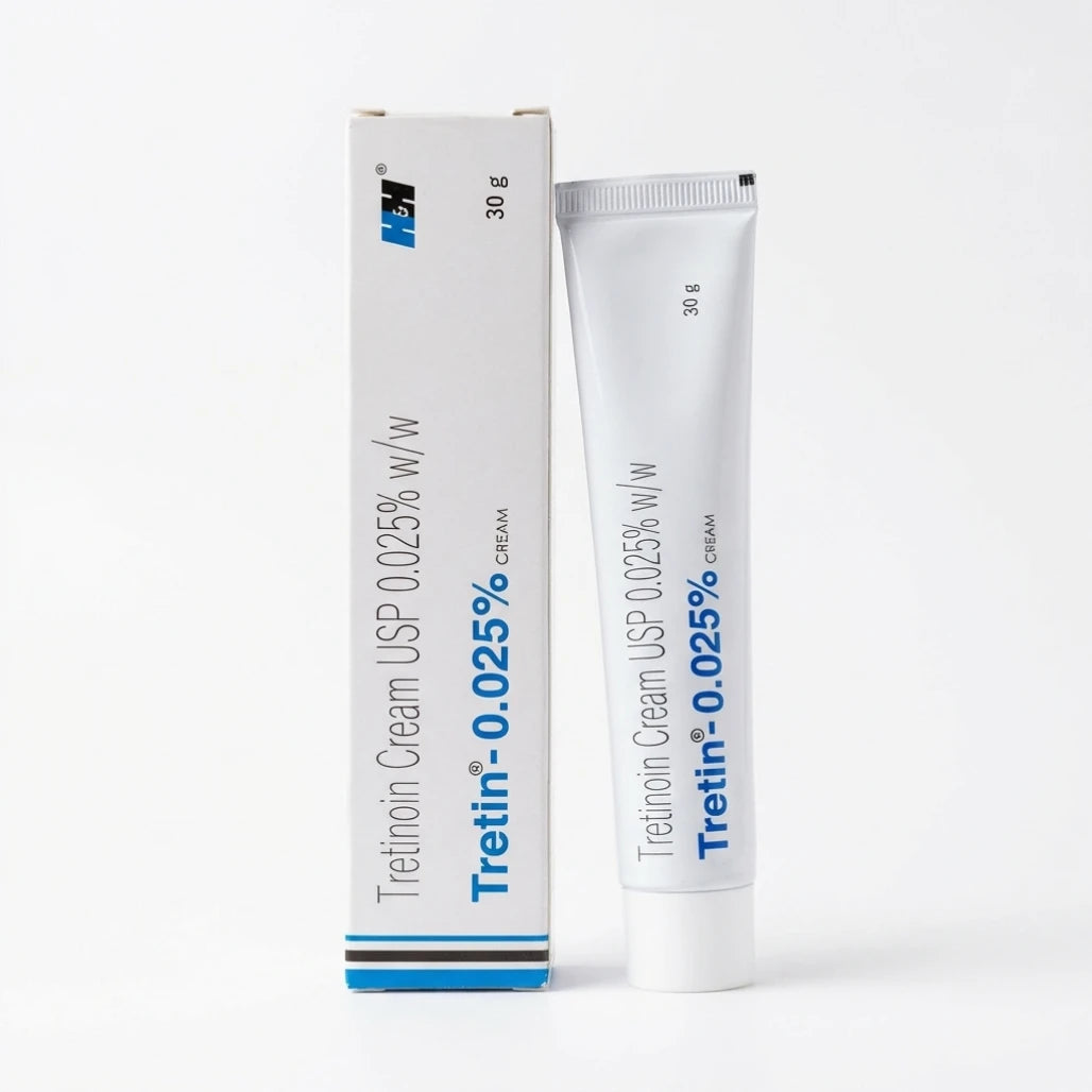 Tretinoin Cream 0.025%, Tretiheal 20g & Tretin 30g for Acne & Wrinkles