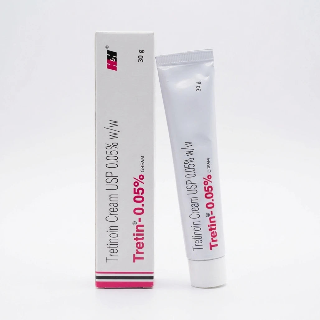 Tretinoin Cream 0.05%, Tretiheal 20g & Tretin 30g for Dark Spots