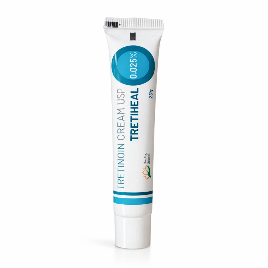 Tretinoin Cream 0.025%, Tretiheal 20g & Tretin 30g for Acne & Wrinkles